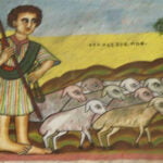 The young boy David as a shepherd